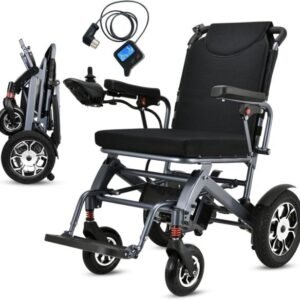 2025 Reclining Electric Wheelchair – 30+ Mile Range, Foldable All-Terrain Power Chair with Dual Batteries, Headrest & Telescopic Handle