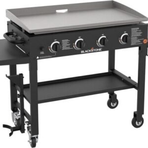 Blackstone 36″ 4-Burner Outdoor Gas Griddle Station – Flat Top Grill with Cutting Board, Trash Holder, Side Shelf & Grease Management (Model 1825)