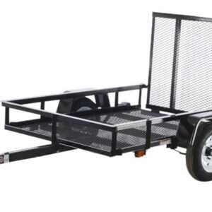 Durable 4×7 Carry-On Utility Trailer Steel Mesh