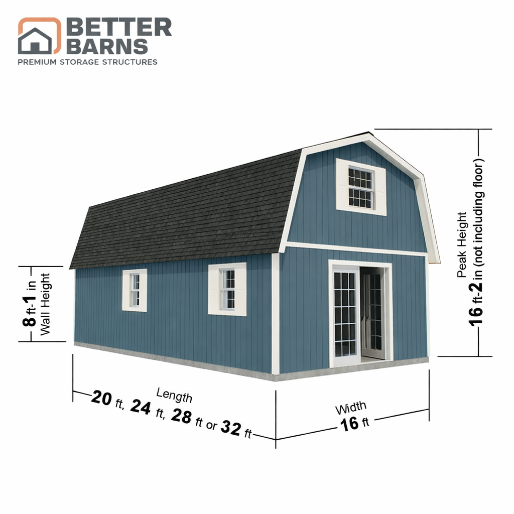 Best Barns Homestead XL 16' x 24' Two-Story Handcrafted Wood Barn – Premium TimberPrestige™ Eurowood Construction with Full Second-Floor Loft and Integrated Staircase - Image 2