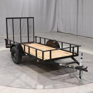 6'4" x 10' Carry-On Heavy-Duty Utility Trailer – Extra-Wide Wood Floor Open Utility Trailer with 4-Foot Rear Mesh Ramp and 2,990 lb. GVWR