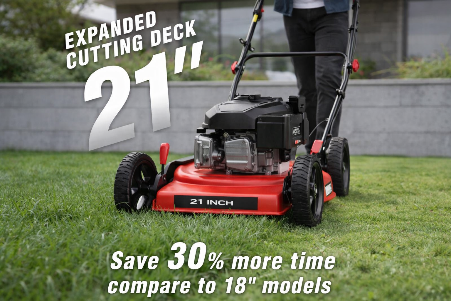 PowerSmart DB8618C 18-Inch Gas Push Lawn Mower – 144cc 4-Stroke OHV Engine, 2-in-1 Side Discharge and Mulching, and Durable Steel Deck - Image 3