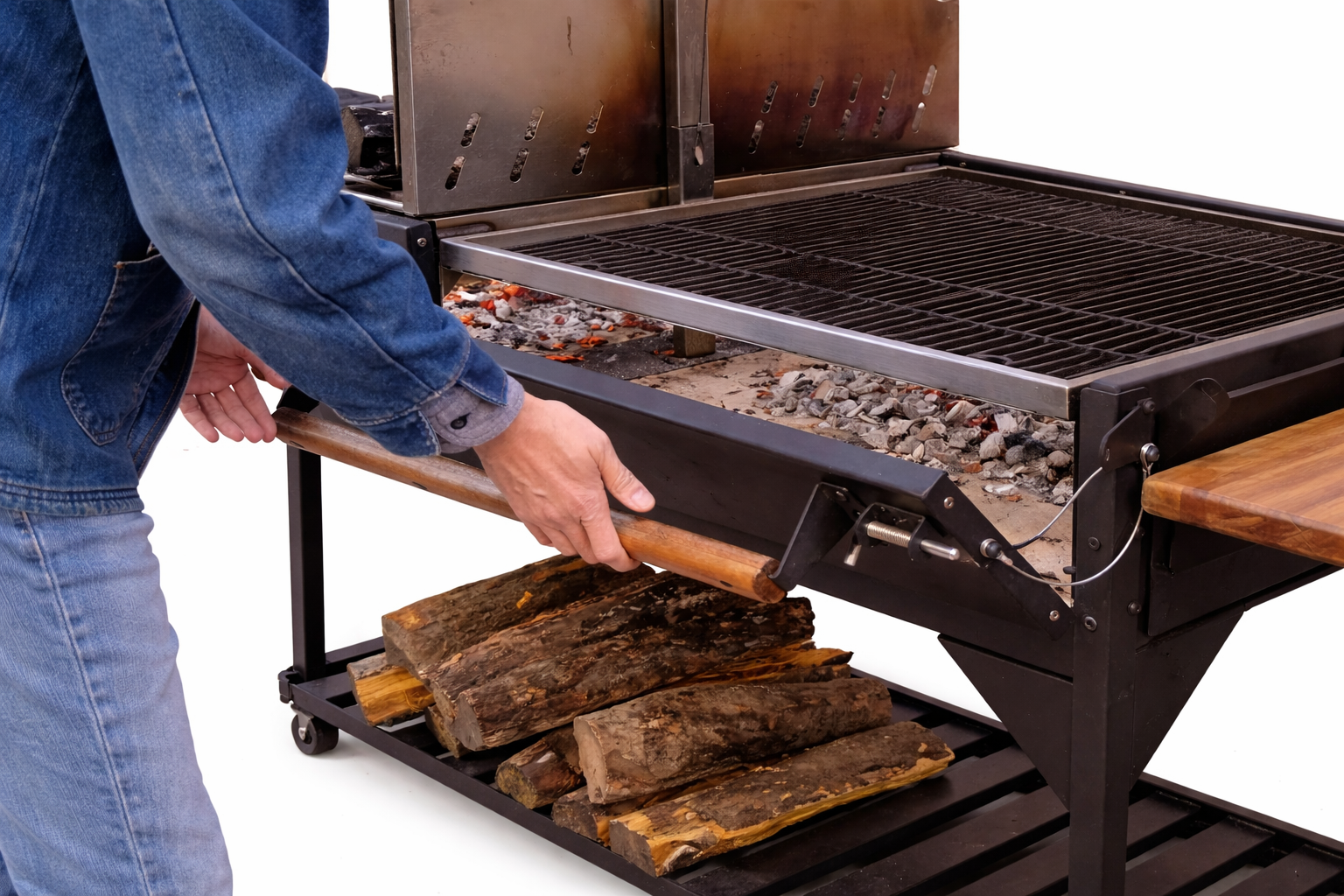Argentine Santa Maria XL Dual-Zone Live Fire Grill – Heavy-Duty Adjustable Height Grates with Integrated Brasa Brasero and V-Channel Grease Management - Image 2