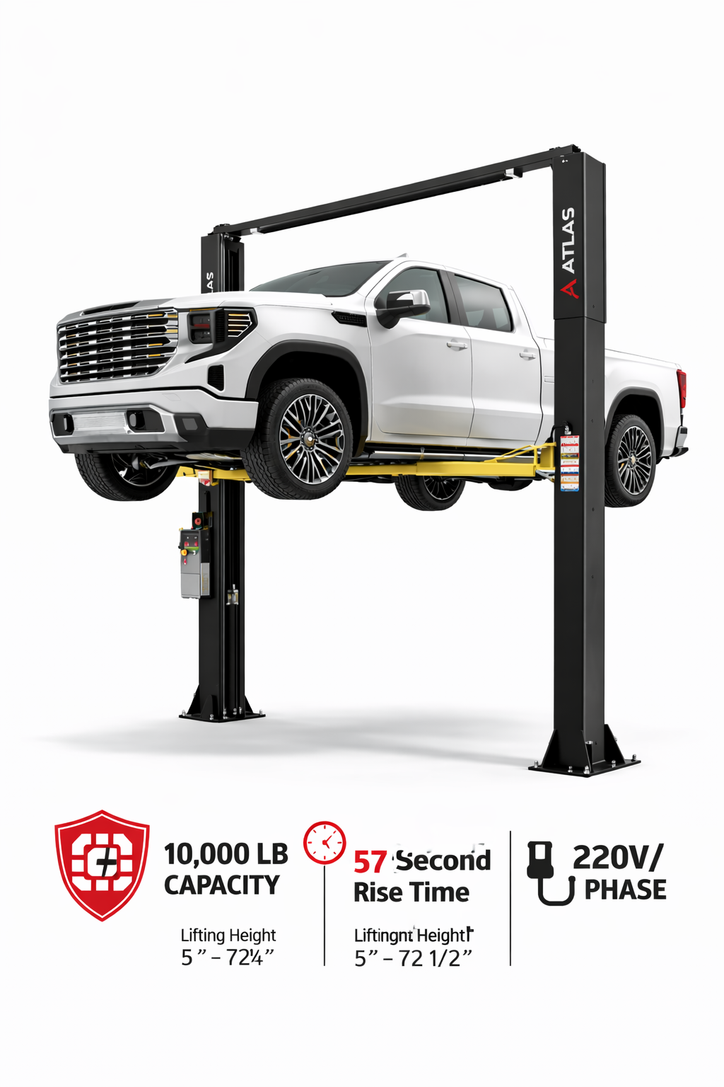 BendPak HD-9XL 9,000-lb. Capacity Four-Post Lift – Extended-Length Vehicle Lift with Standard Width, Multi-Level Safety Locks, and 75-Inch Lifting Height (SKU: 5175859) - Image 3
