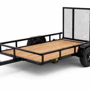 5' x 8' Carry-On Heavy-Duty Utility Trailer – Compact Open Deck Utility Trailer with 4-Foot Rear Mesh Ramp and 2,000 lb. GVWR