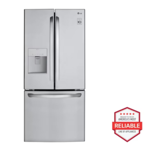 LG LFDS22520S 22 Cu. Ft. Smart French Door Refrigerator – PrintProof™ Stainless Steel Finish with Slim SpacePlus® Ice System and Smart Cooling™ Technology